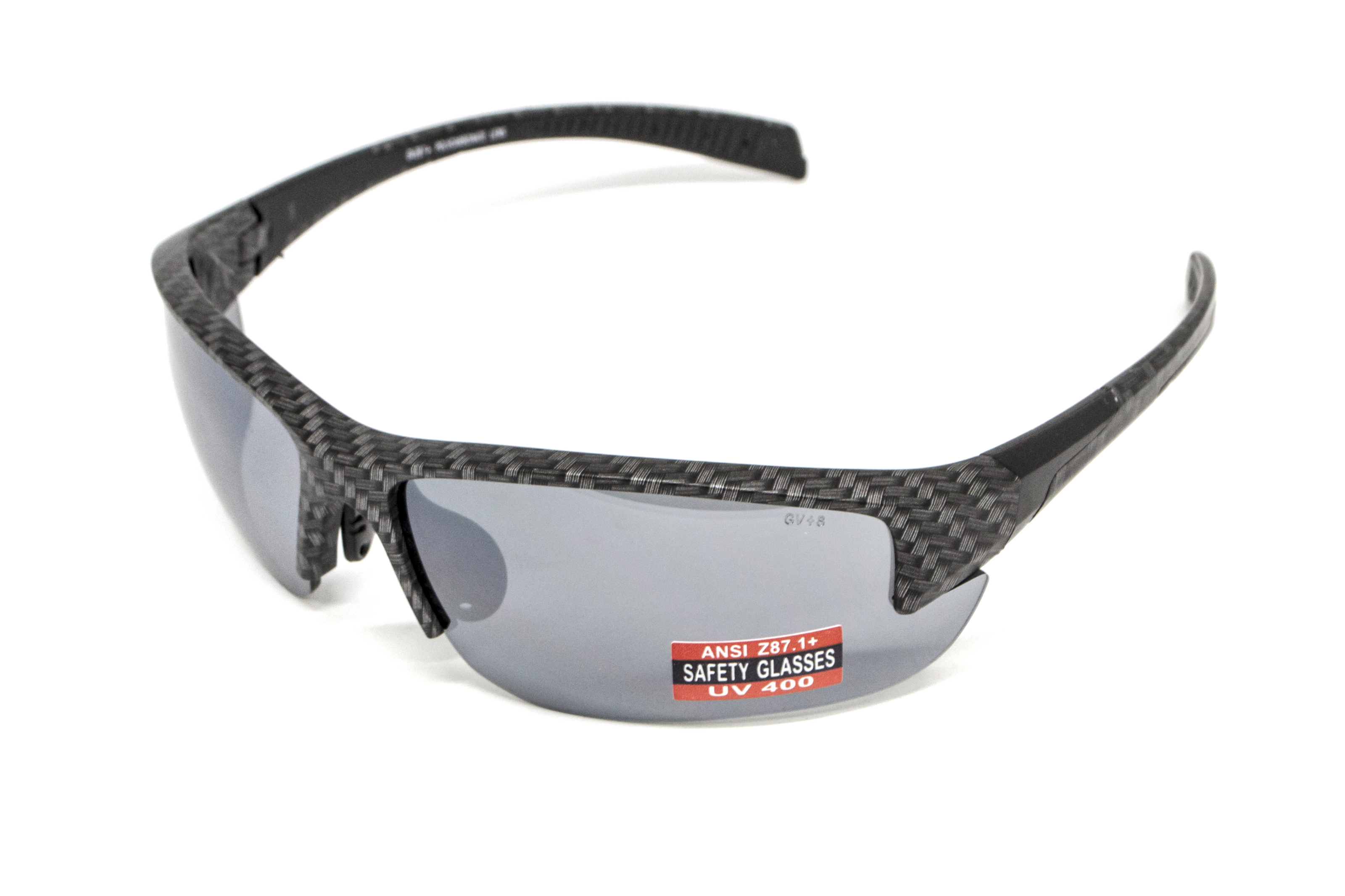 Очки защитные Global Vision Hercules-7 Carbon (flash mirror), зеркальные серые в графитовой оправе