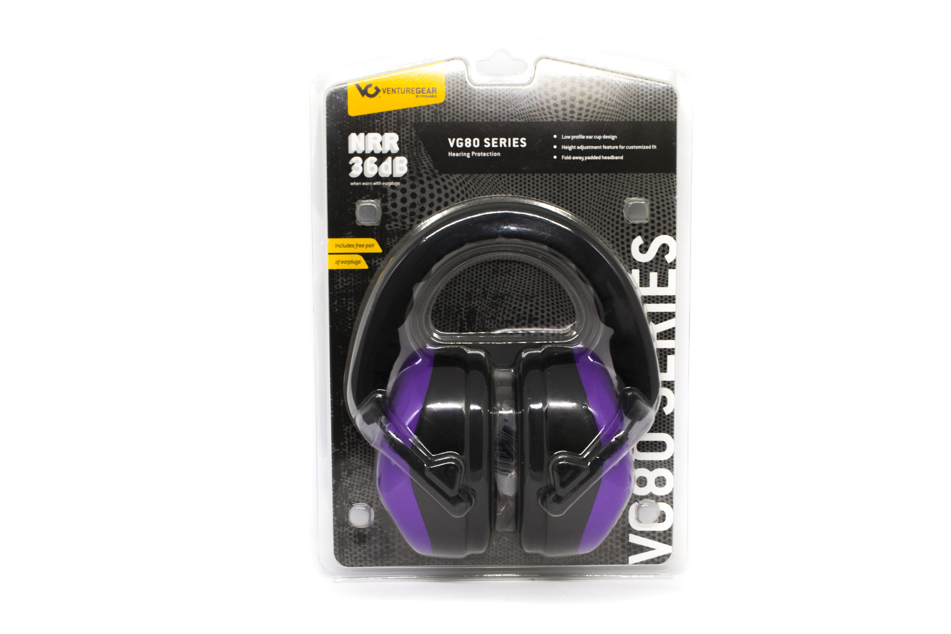 Наушники противошумные защитные Venture Gear VGPM8065C (защита слуха SNR 26 дБ, беруши в комплете), фиолетовые фото 12