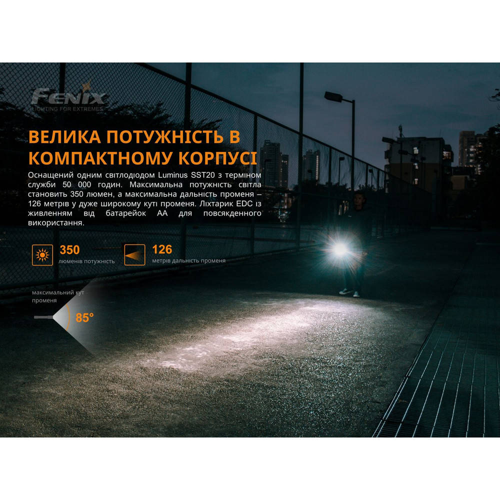 Фонарь ручной Fenix E20 V2.0 фото 7
