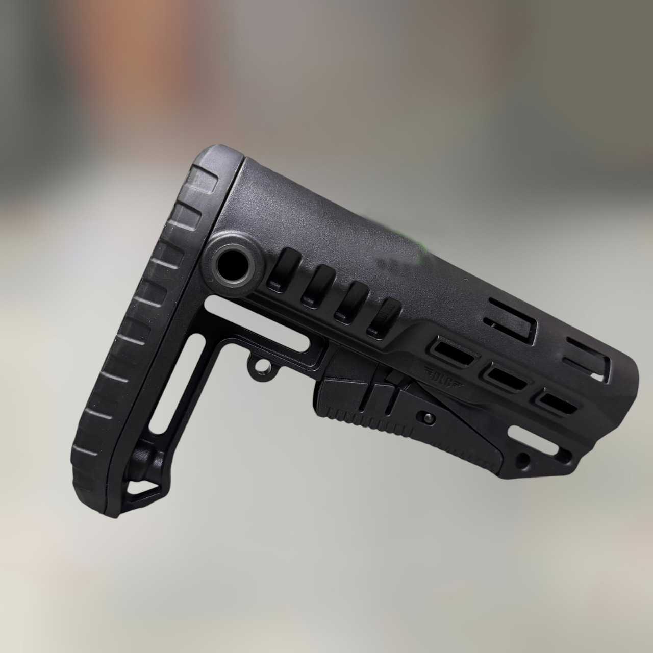 Приклад (база) DLG TBS TACTICAL DLG-130, для трубок Mil-Spec, цвет Черный, гнездо антабки на 2 стороны