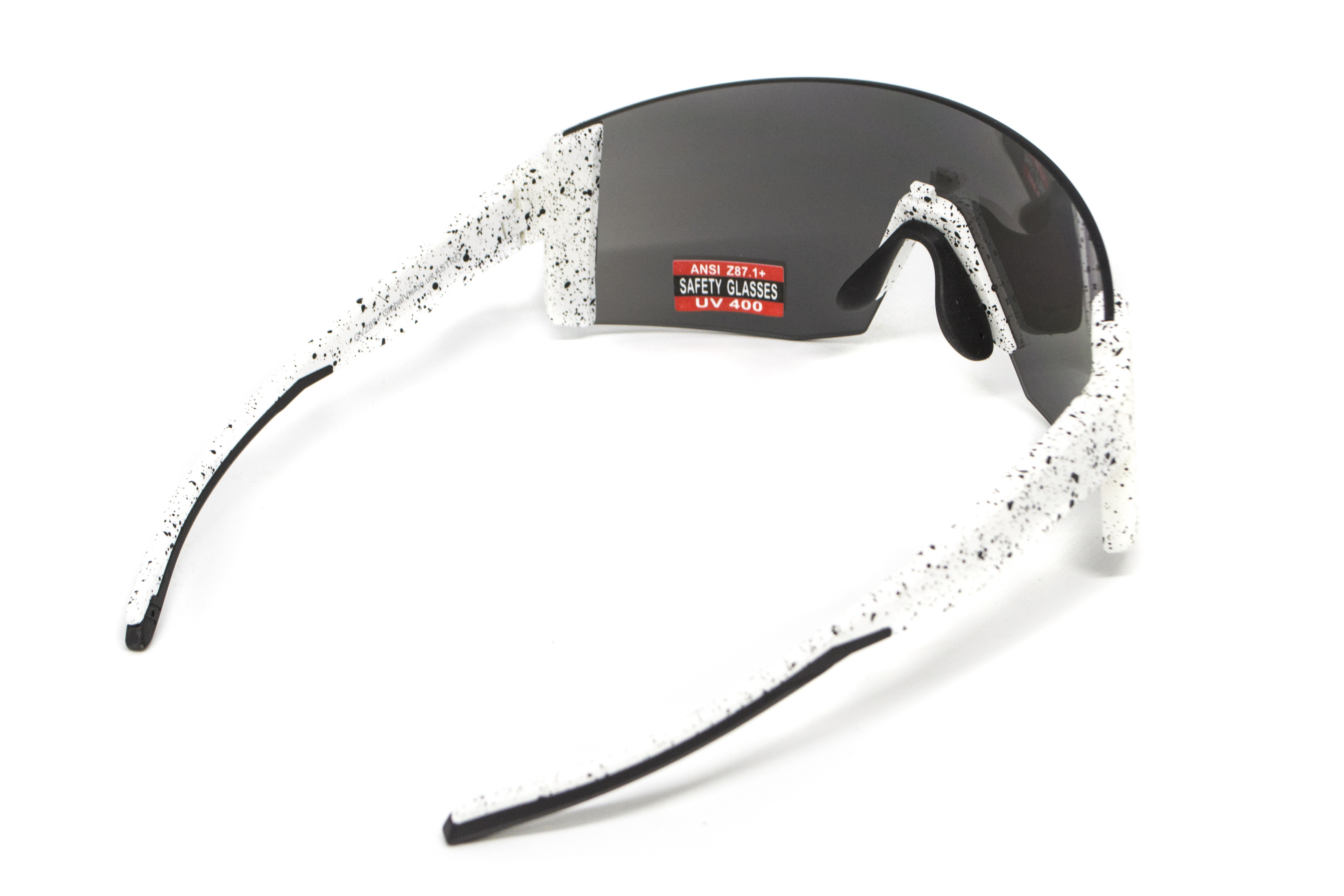 Очки защитные открытые Global Vision Astro+RX White (G-Tech™ silver), зеркальные серые в белой оправе с диоптрической вставкой в комплекте фото 6
