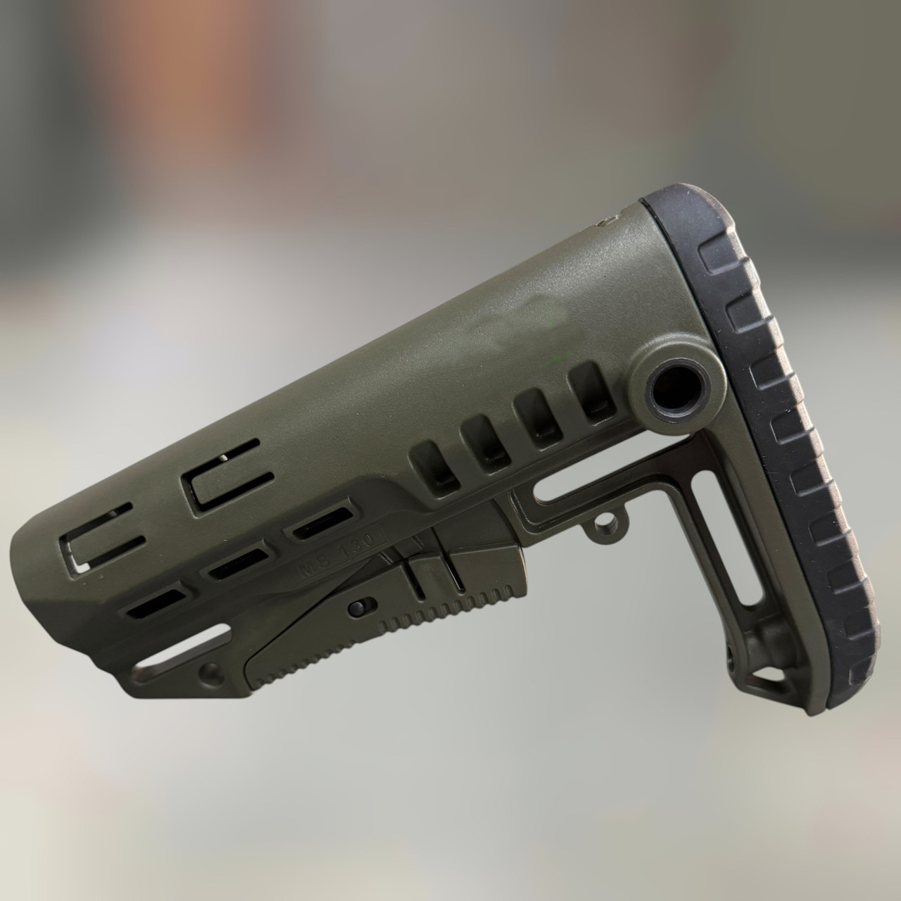 Приклад (база) DLG TBS TACTICAL DLG-130, для трубок Mil-Spec, цвет Олива, гнездо антабки на 2 стороны