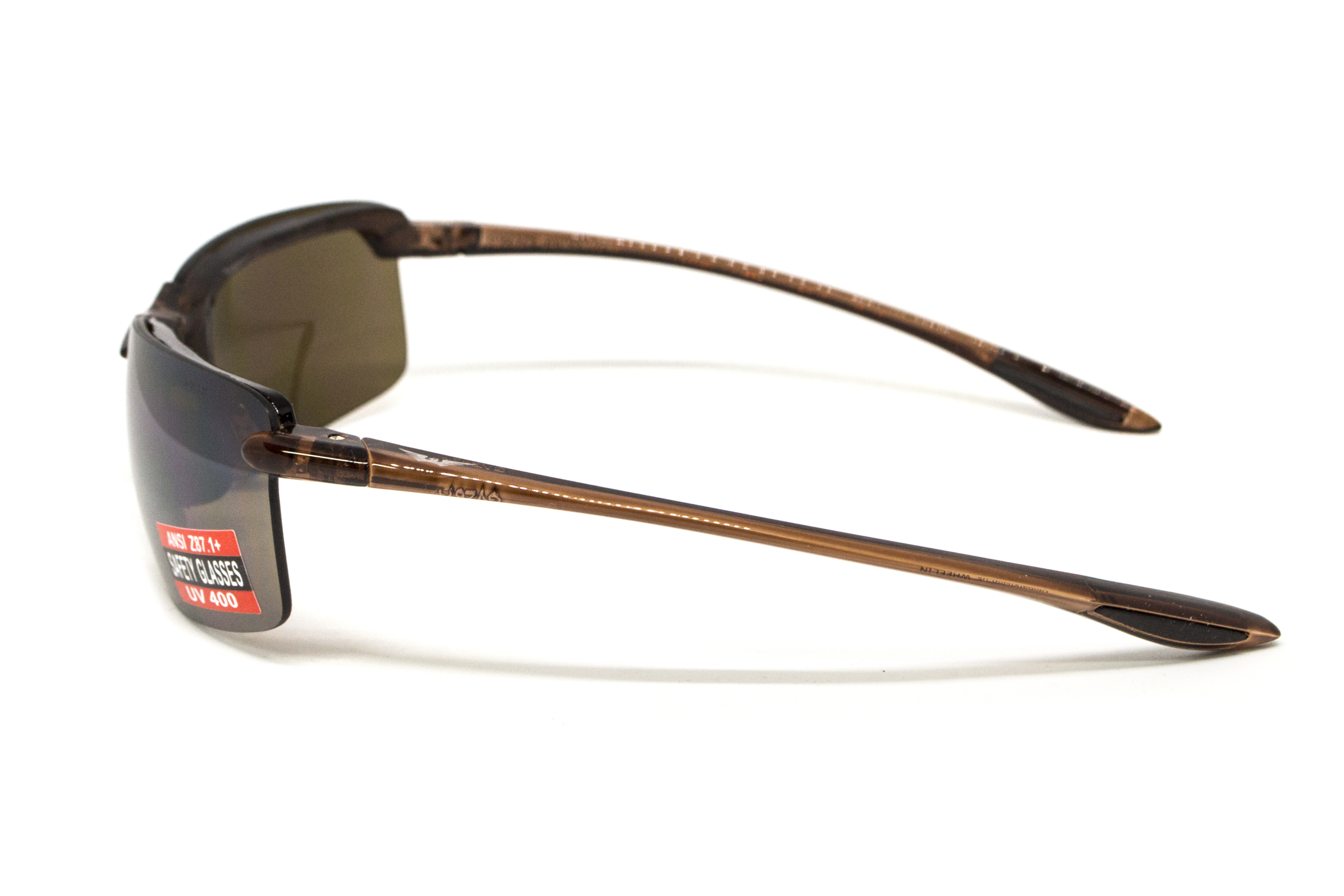 Очки защитные Global Vision Wheelin Crystal Brown (drive mirror), зеркальные коричневые линзы в полупрозрачной коричневой оправе фото 7