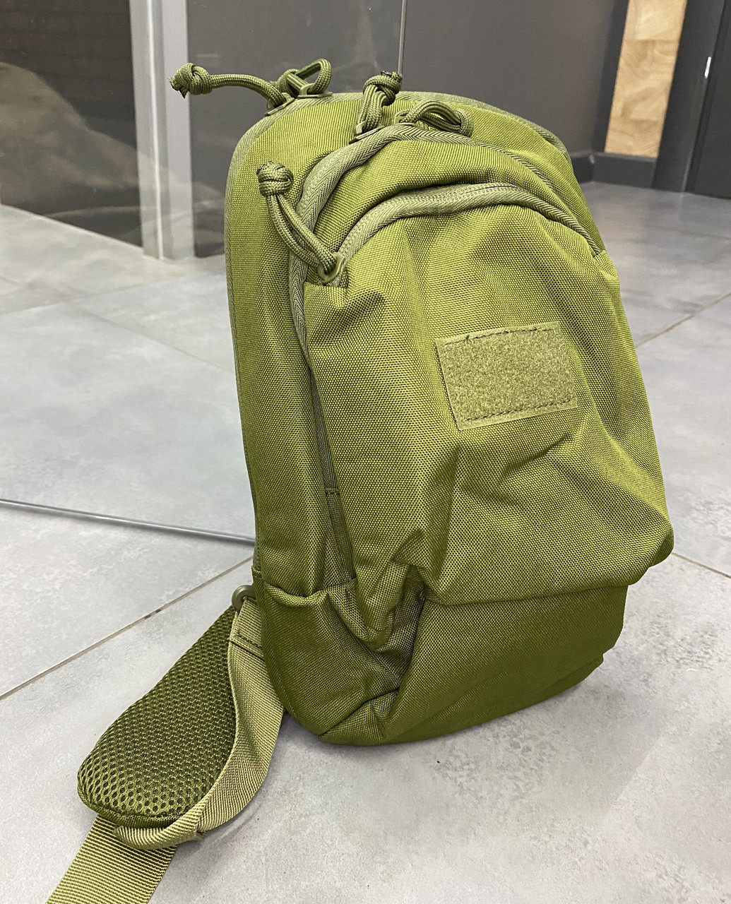 Сумка тактическая с ремнем через плечо, Cordura, Олива, Yakeda, сумка армейская c ремнем через плечо фото 3