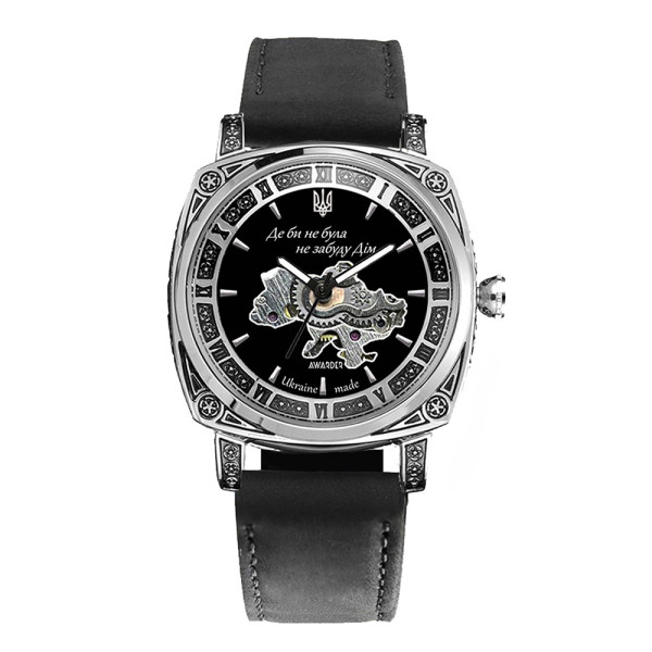 Жіночий годинник Awarder 021-3D Де би не була Silver-Black-Black Leather фото 7