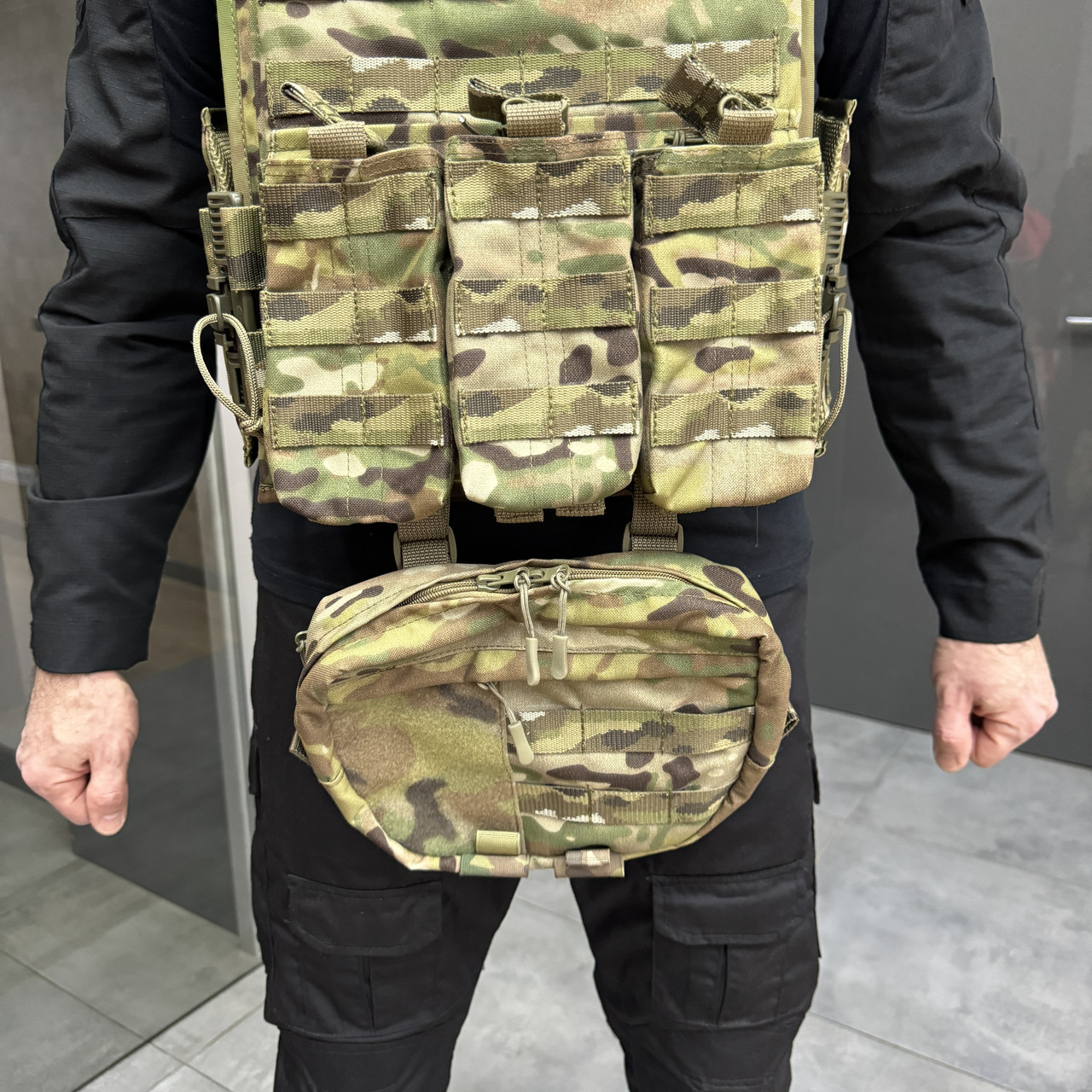 Плитоноска с подсумками и напашником, двойной быстрый сброс, с камербандами, Мультикам, MOLLE, Cordura 1000D фото 8