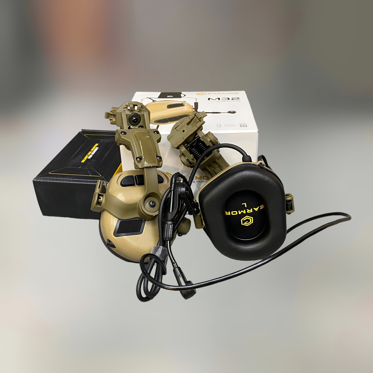 Наушники Earmor M32 Mod3 c креплением на шлем HD-ACC-08, активные, со съёмным микрофоном и гарнитурой, Койот фото 5