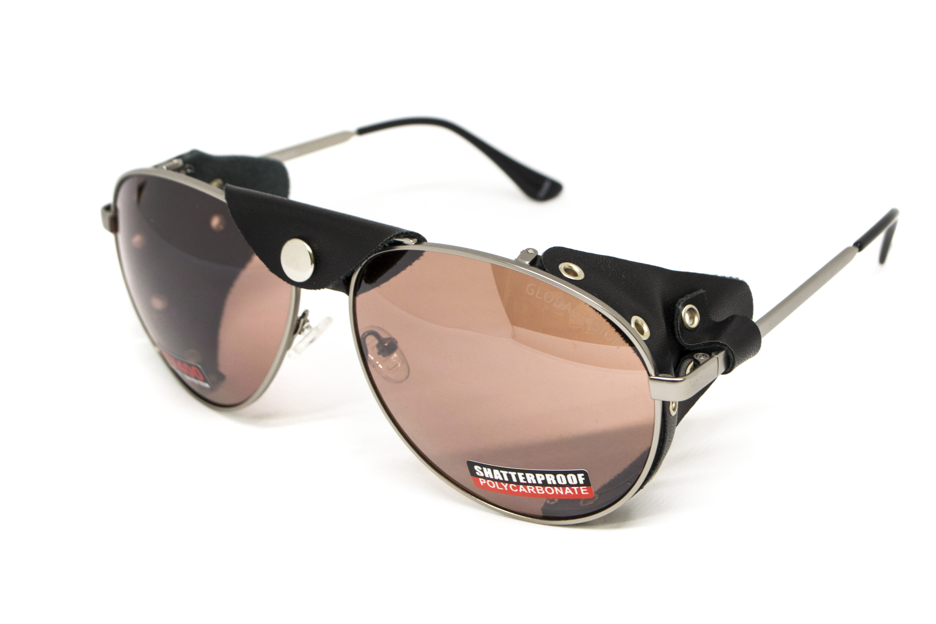 Очки защитные Global Vision Aviator-3 (drive mirror), коричневые со съёмным уплотнителем из синтетитечской 
