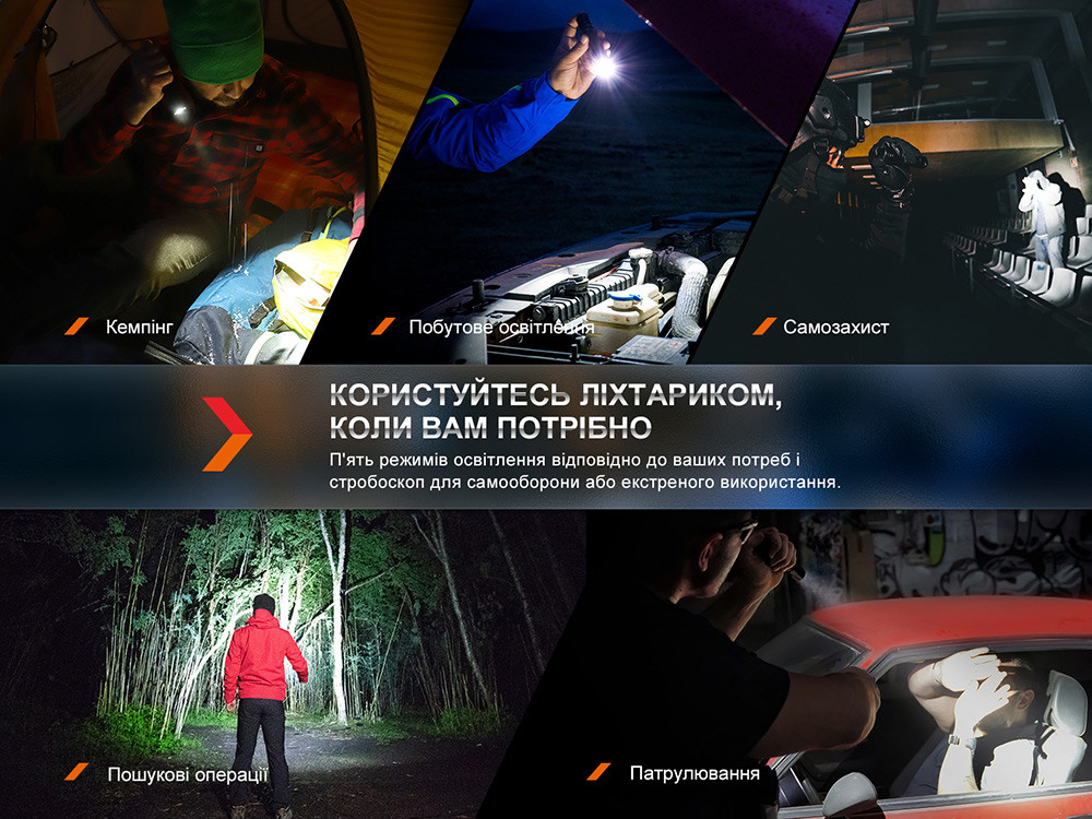 Ліхтар тактичний акумуляторний Fenix PD35R фото 9