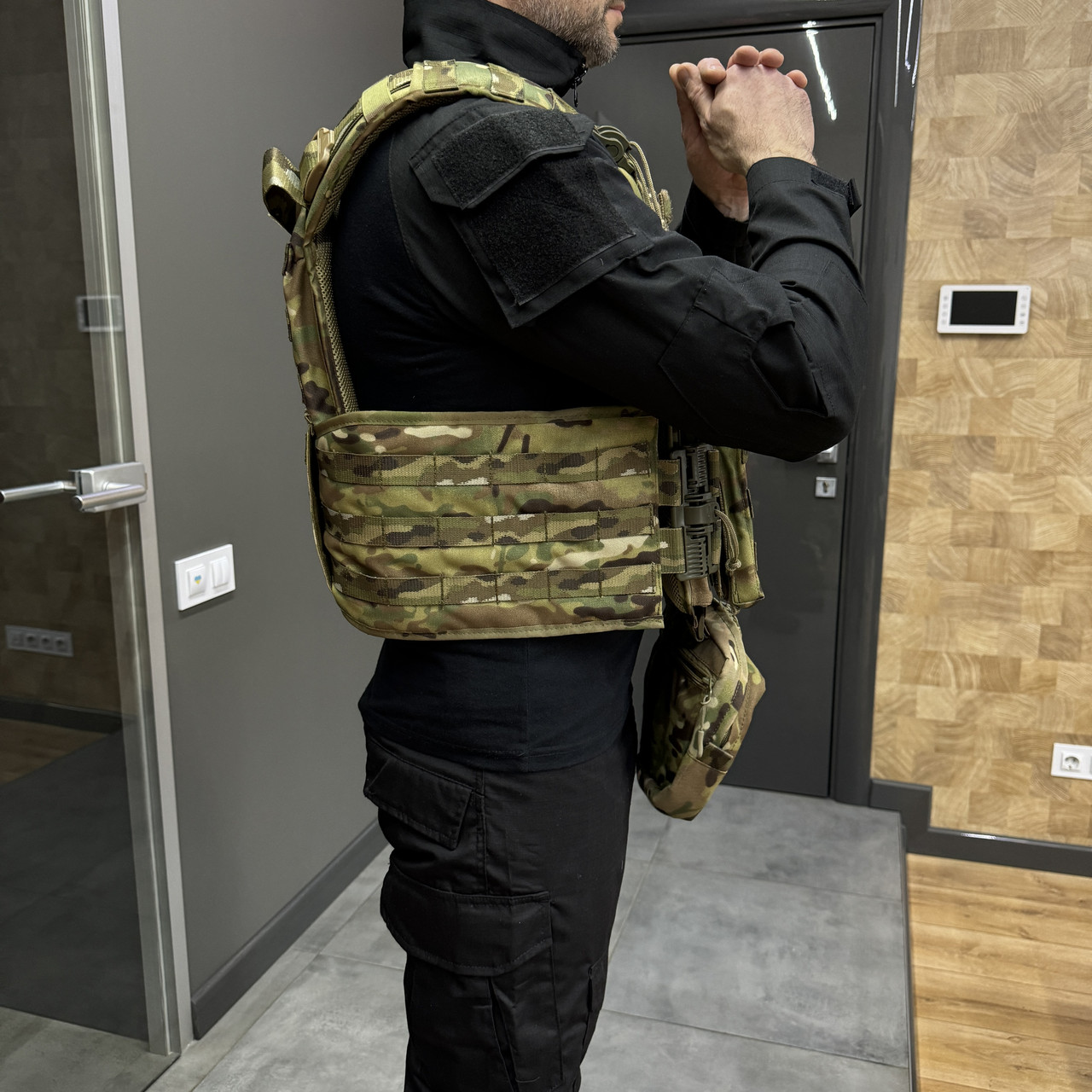 Плитоноска с подсумками и напашником, двойной быстрый сброс, с камербандами, Мультикам, MOLLE, Cordura 1000D фото 3