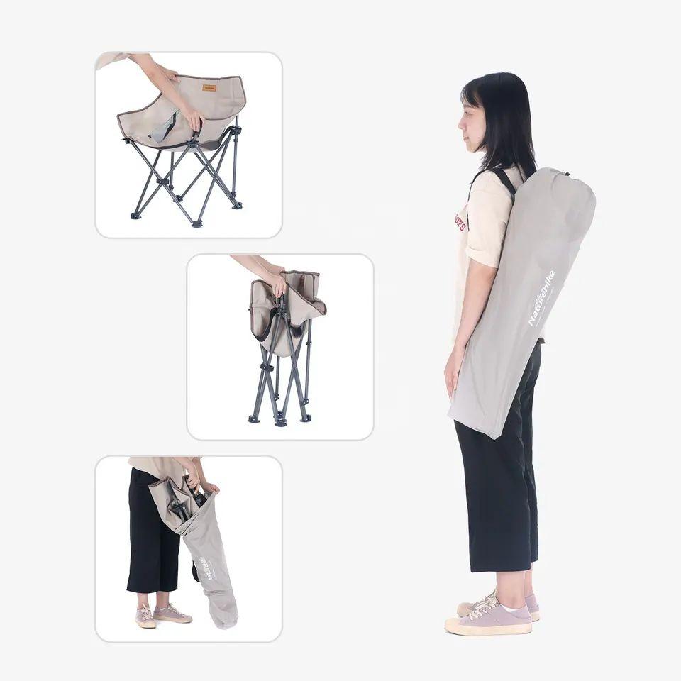 Крісло складане Naturehike NH20JJ022 600D Oxford Cotton / сталь, бежевий фото 3