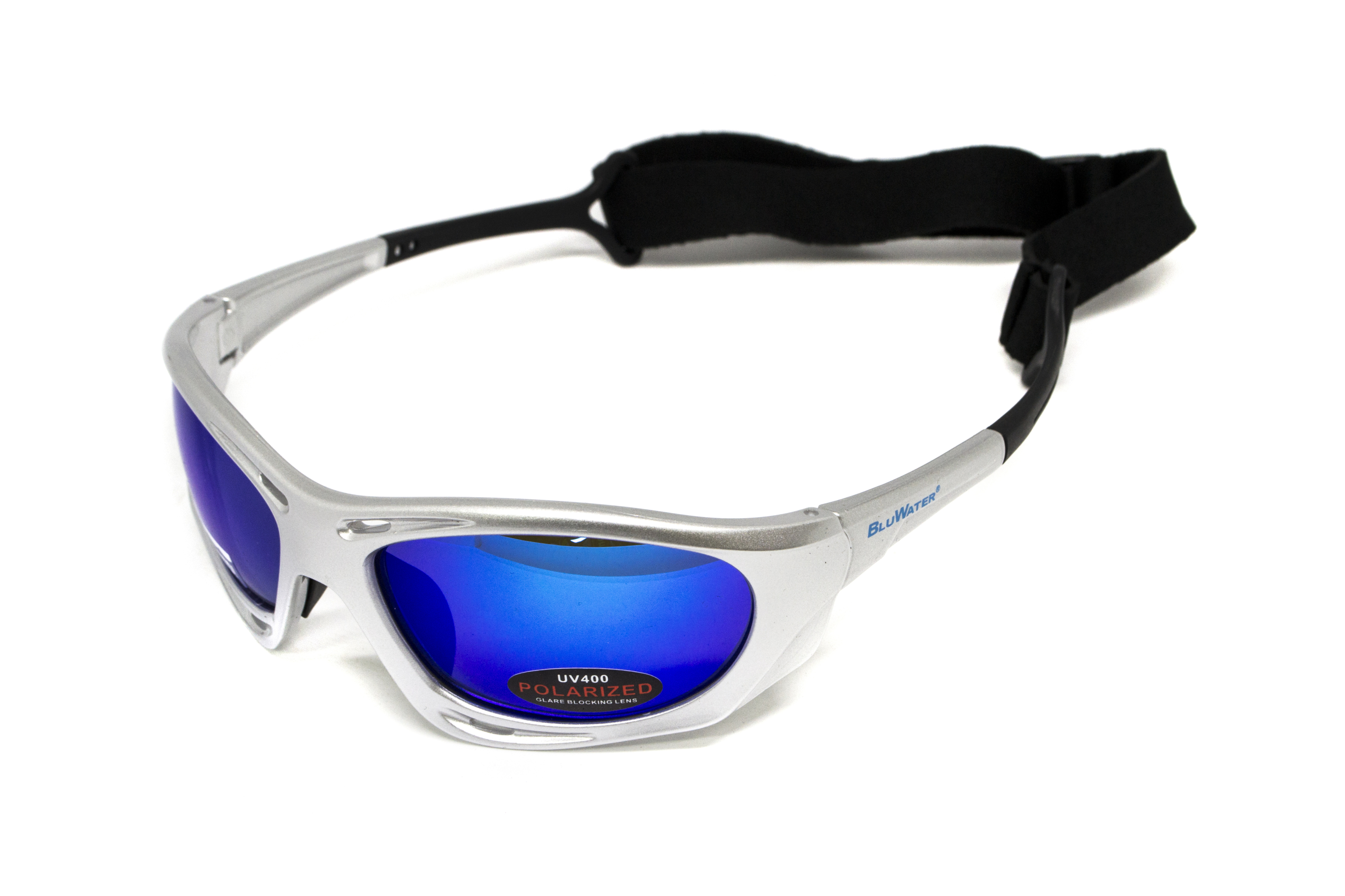 Очки поляризационные BluWater Hydro Silver Polarized (G-Tech™ blue) Anti-Fog, синие зеркальные в серебристой оправе фото 4