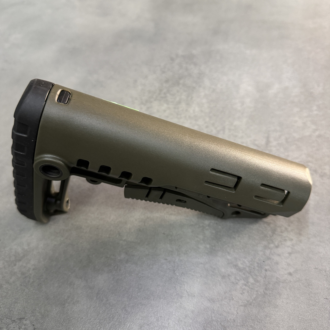 Приклад (база) DLG TBS TACTICAL DLG-130, для трубок Mil-Spec, цвет Олива, гнездо антабки на 2 стороны фото 4