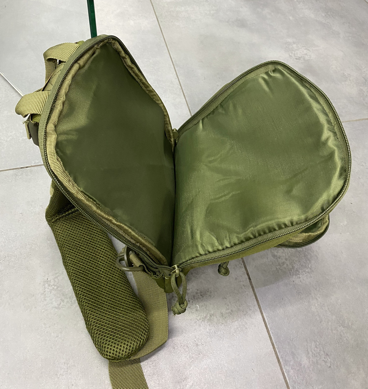 Сумка тактическая с ремнем через плечо, Cordura, Олива, Yakeda, сумка армейская c ремнем через плечо фото 5