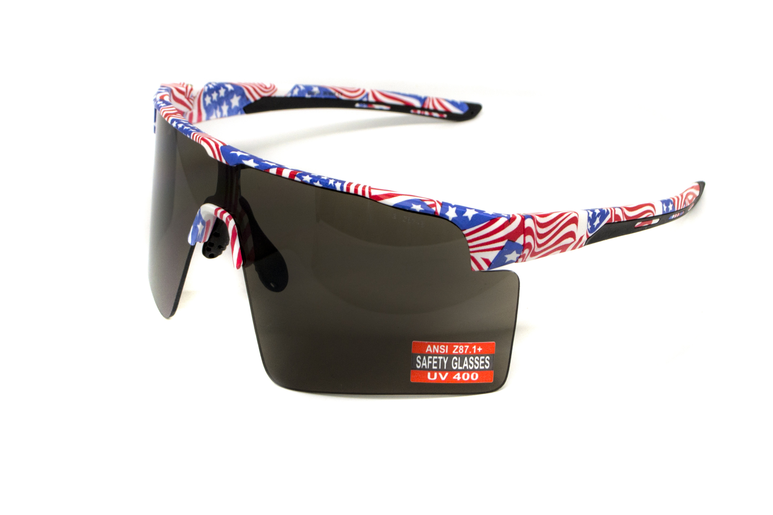 Очки защитные открытые Global Vision Onyx USA Flag (gray), сірі в оправі прапор США фото 5