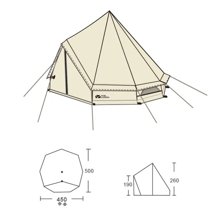 Намет-шатро Mobi Garden ERA Camp 260 NX20561036 ivory фото 3