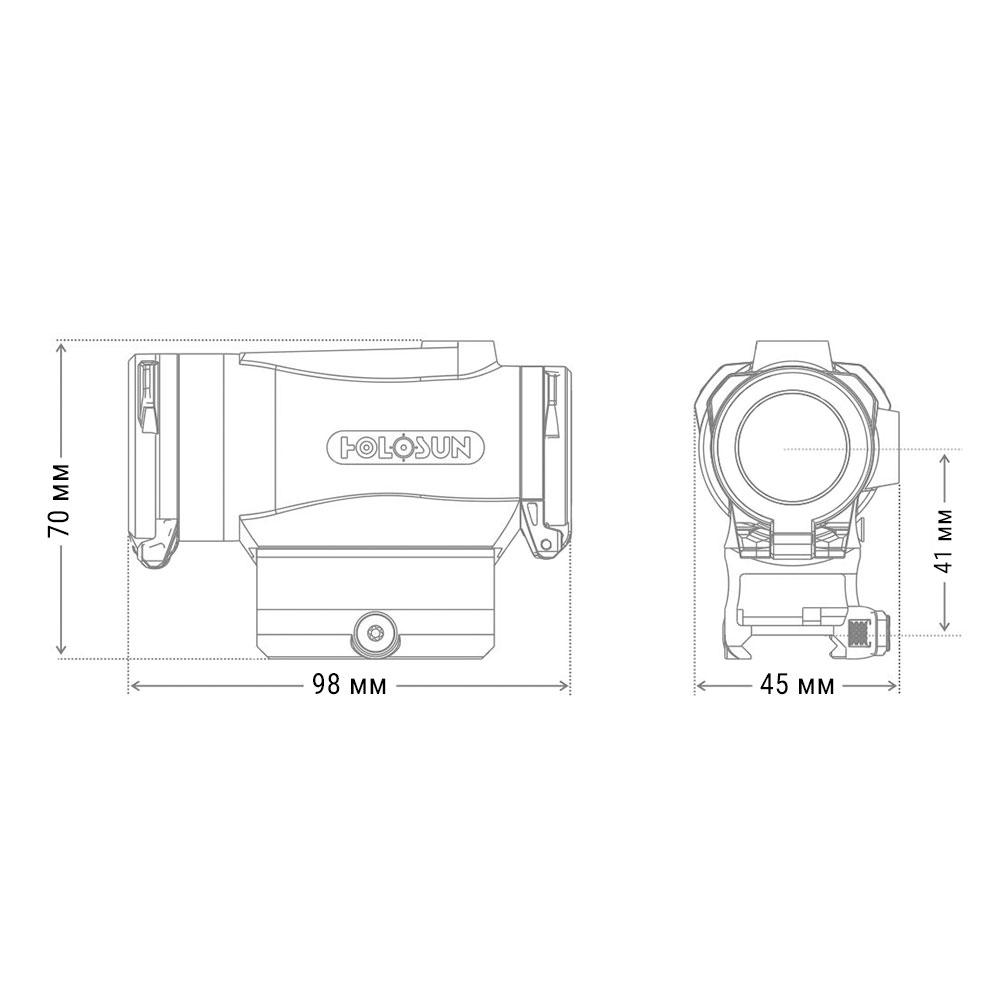 Коліматорний приціл HOLOSUN HE530C-GR (зелена марка) фото 4