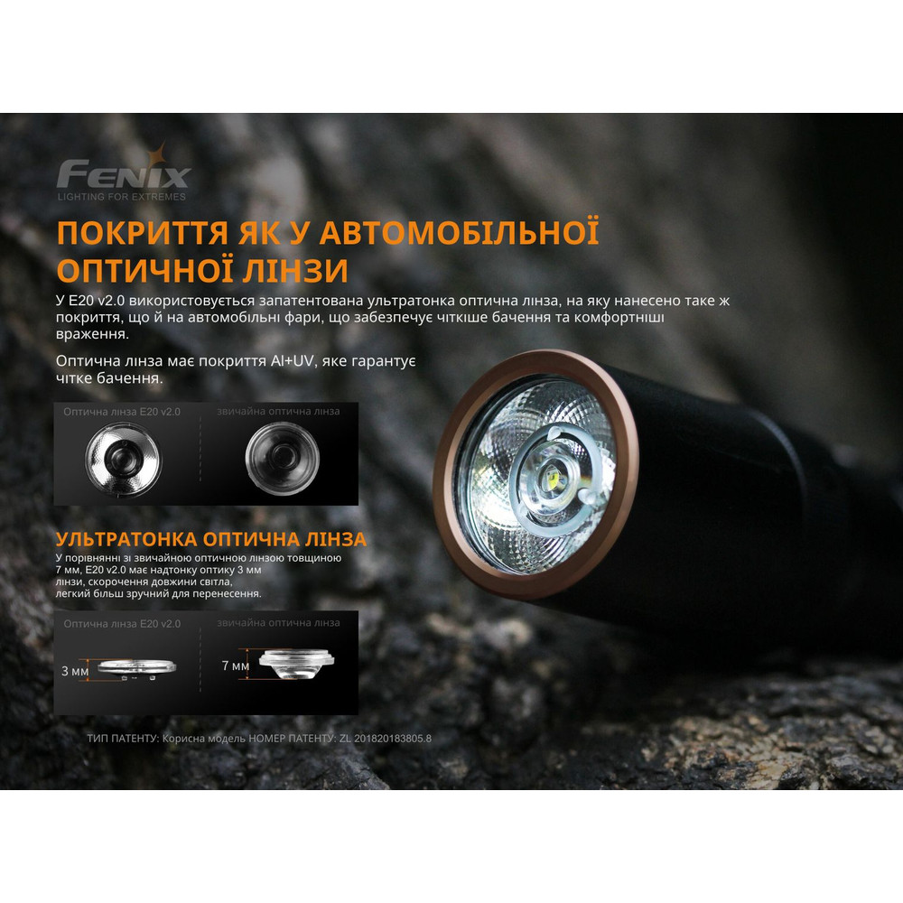 Фонарь ручной Fenix E20 V2.0 фото 8