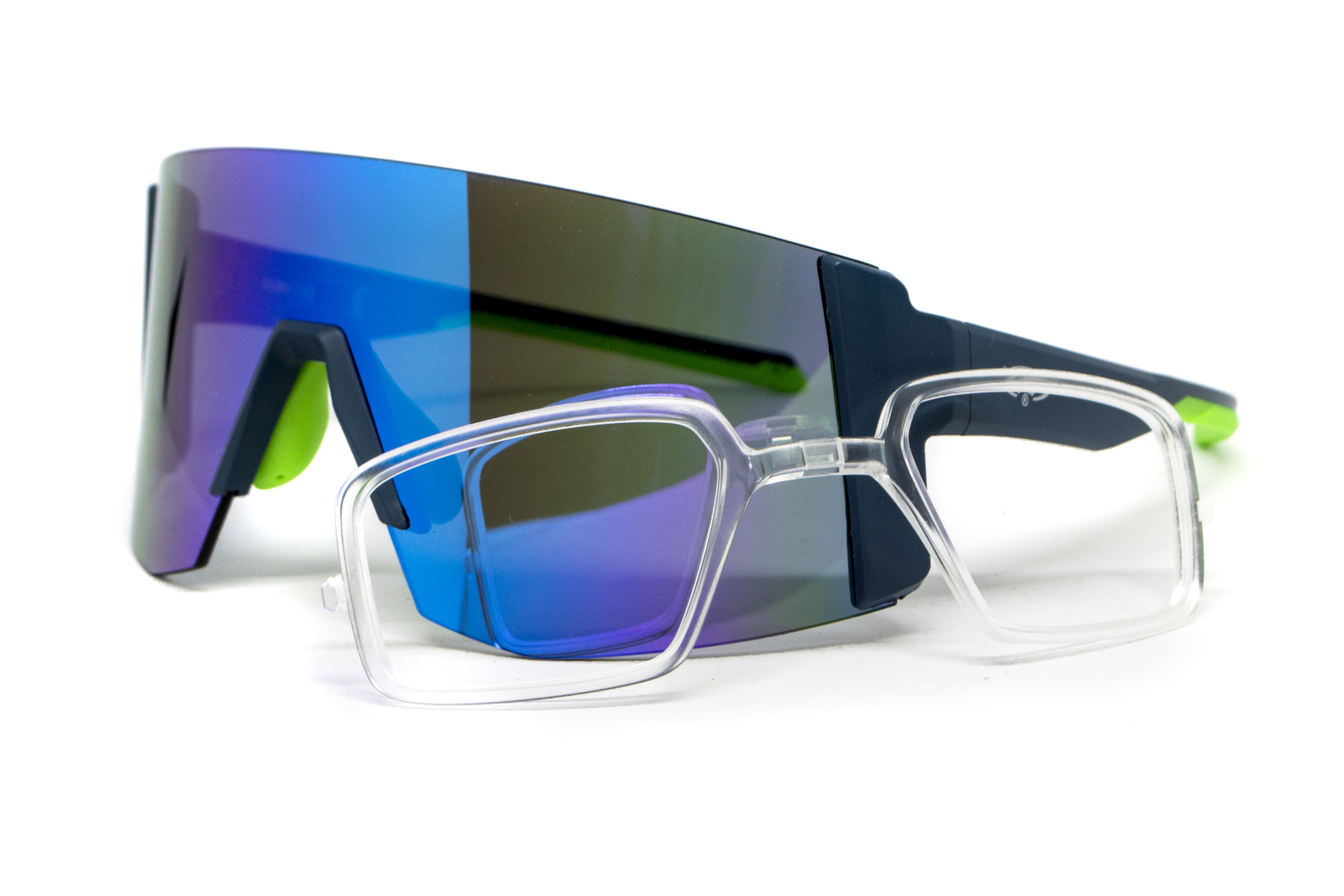 Очки защитные открытые Global Vision Astro+RX Blue (G-Tech™ blue), зеркальные синие в синій оправі с диоптрической вставкой в комплекте