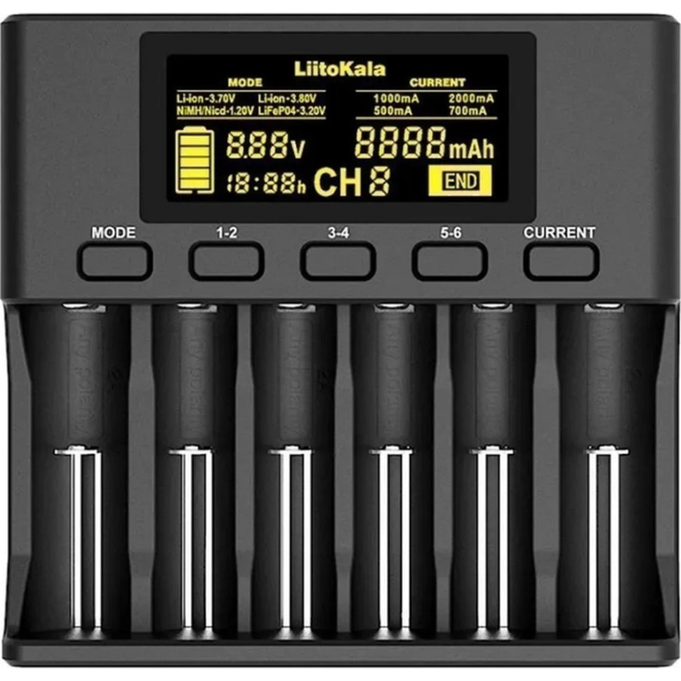 Универсальное зарядное устройство для LiitoKala Lii-S6 EU на 6 каналов + автомобильный кабель фото 2