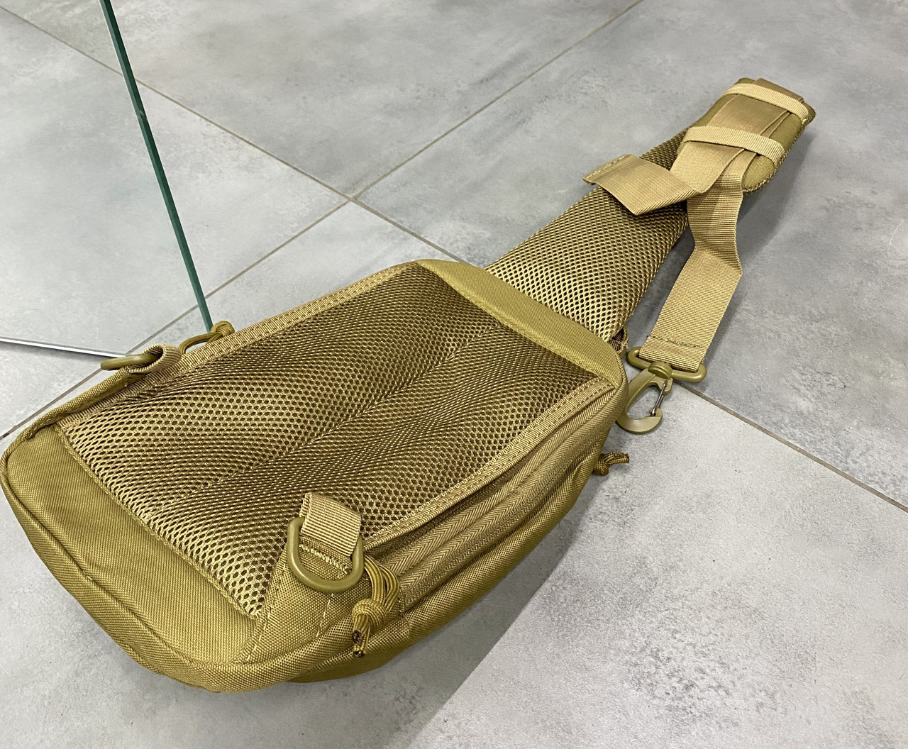 Сумка тактическая с ремнем через плечо, Cordura, Койот, Yakeda, сумка армейская c ремнем через плечо фото 4