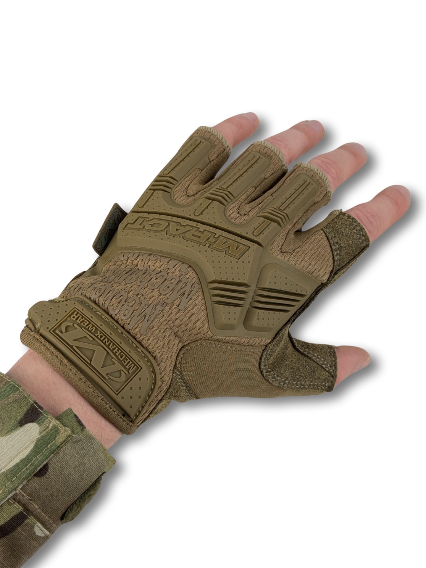 Тактичні безпалі рукавички MECHANIX M-PACT® Fingerless Койот Розмір L фото 3