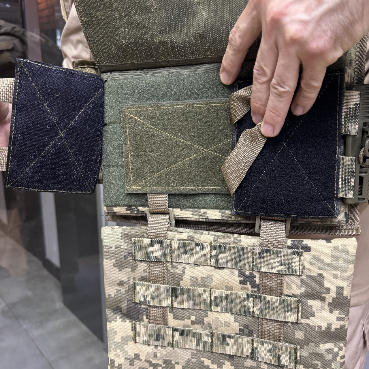 Подсумок передник напашник для плитоноски, размер S, Пиксель, Cordura 1000D, сумка под баллистический пакет фото 10