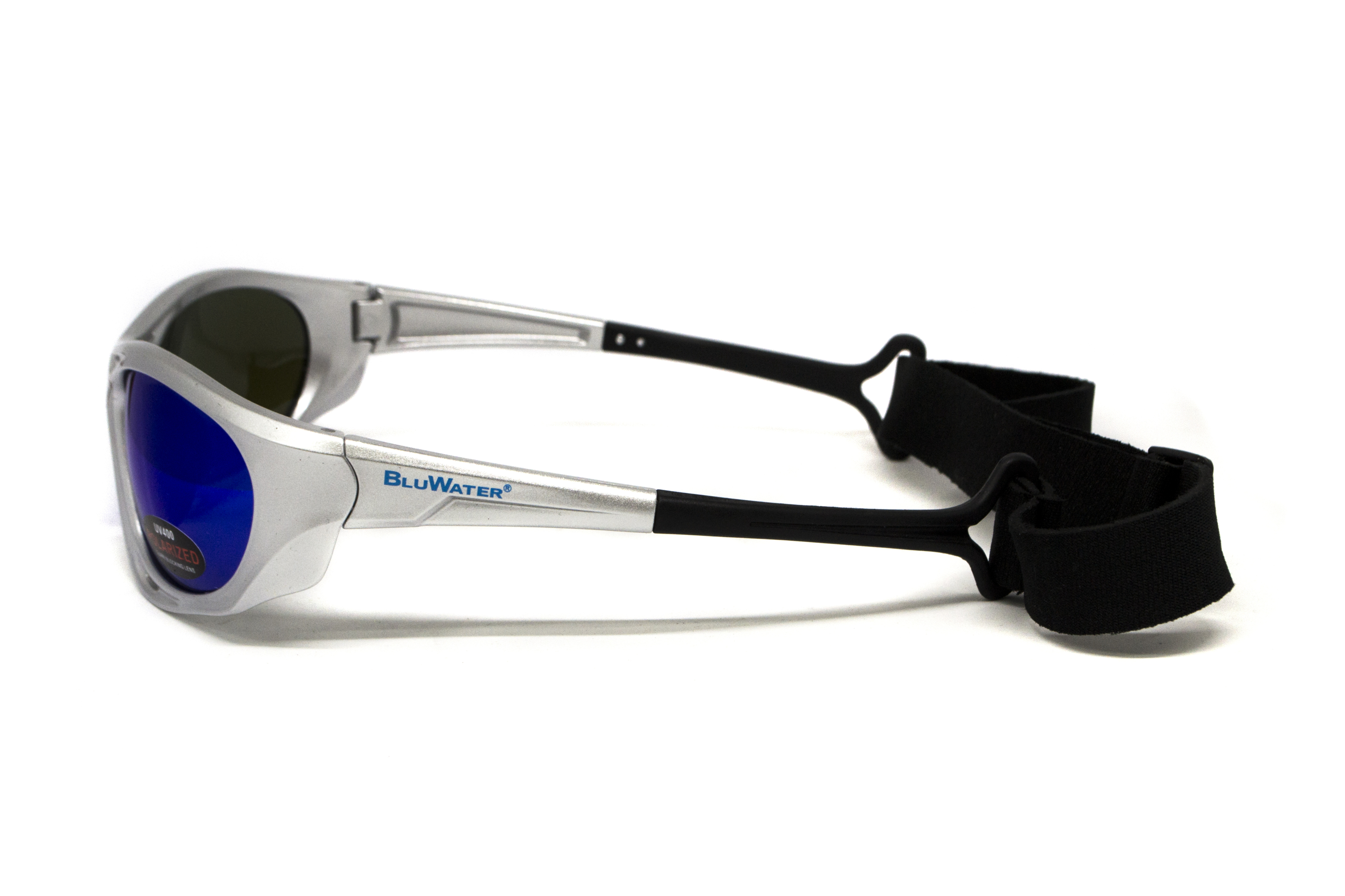 Очки поляризационные BluWater Hydro Silver Polarized (G-Tech™ blue) Anti-Fog, синие зеркальные в серебристой оправе фото 6
