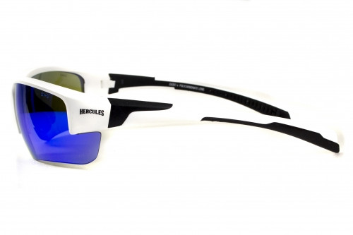 Очки защитные открытые Global Vision Hercules-7 White (G-Tech™ blue) синие зеркальные фото 2