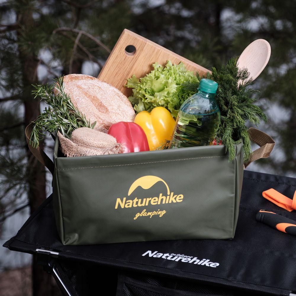 Складаний контейнер для води з ПВХ Naturehike Square bucket 13л army green NH19SJ007 фото 9