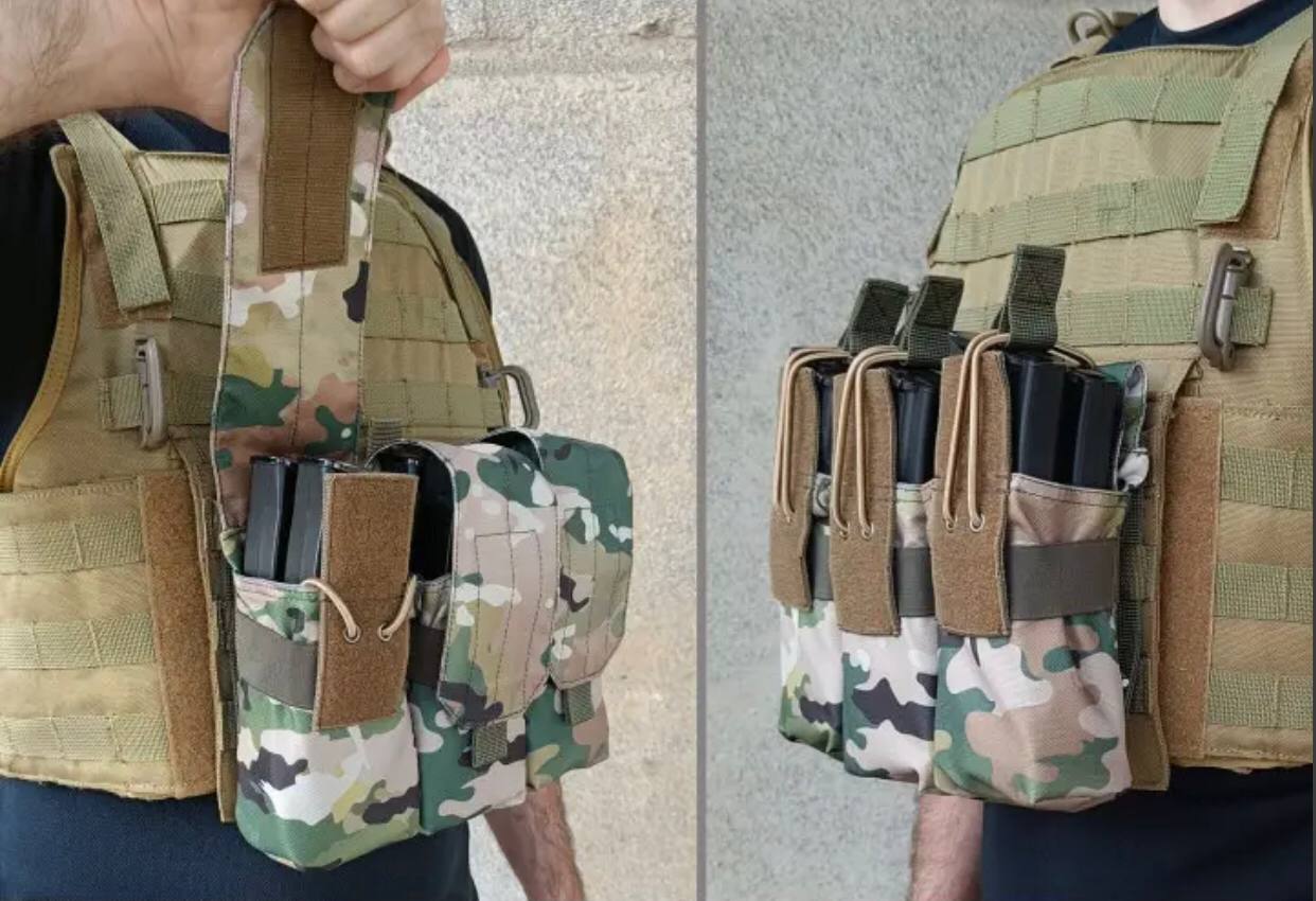 Підсумок під 6 магазинів АК/РПК потрійний Мультикам (MOLLE, підсумок на розгрузку, жилет, РПС) фото 5
