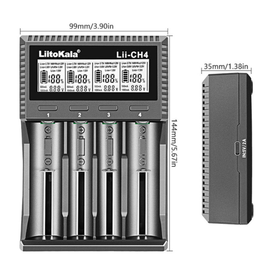 Универсальное зарядное устройство для LiitoKala Lii-CH4 5V 2A на 4 канала фото 3