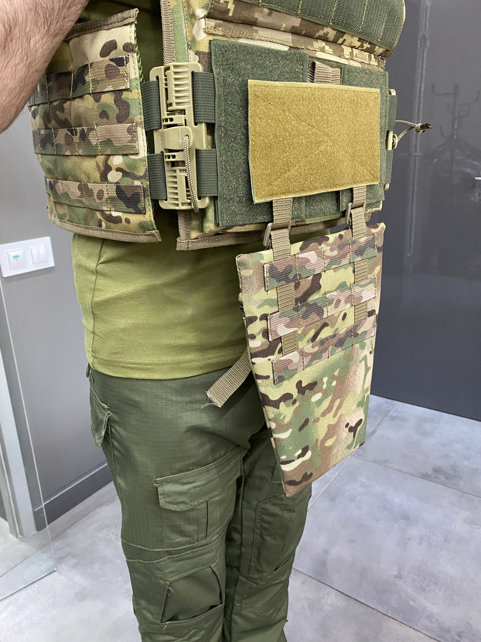 Подсумок передник напашник для плитоноски, размер L, Мультикам, Cordura 1000D, сумка под баллистический пакет фото 2