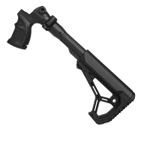 Приклад складной с амортизатором и пистолетним рукояткам FAB для Mossberg 500, черный фото 7