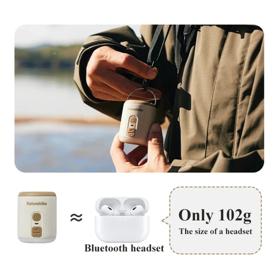 Міні насос - нічник - вентилятор Naturehike CNK2300DQ022, бежевий фото 8