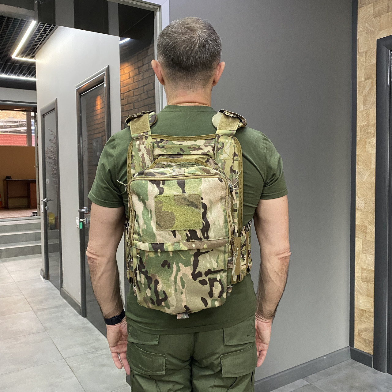 Подсумок-рюкзак сухарный на плитоноску с Молли, Мультикам, Cordura, сумка сухарная тактическая, сумка сухарка фото 2