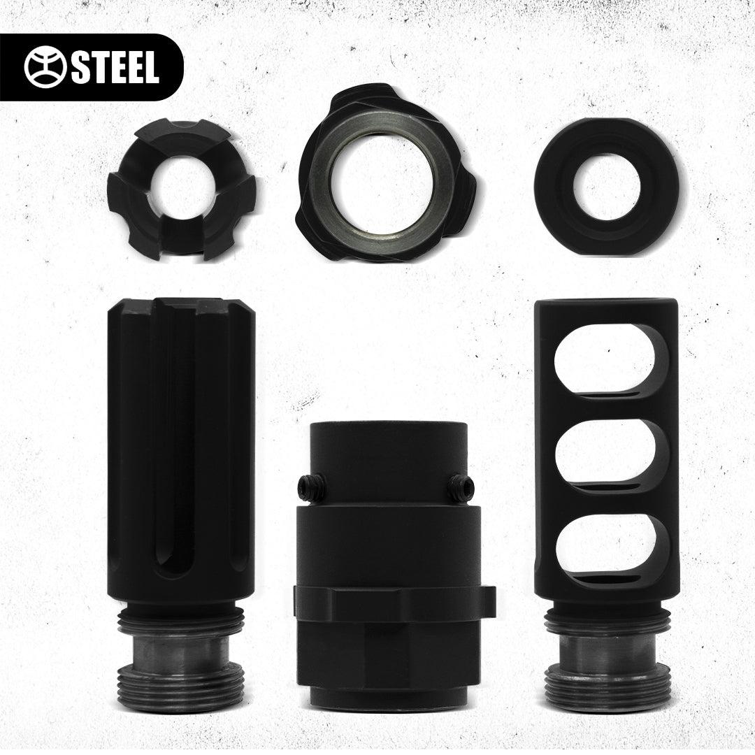 Глушитель STEEL HORDE QD-T .223, резьба – 15×1, быстросъёмный титановый саундмодератор фото 7