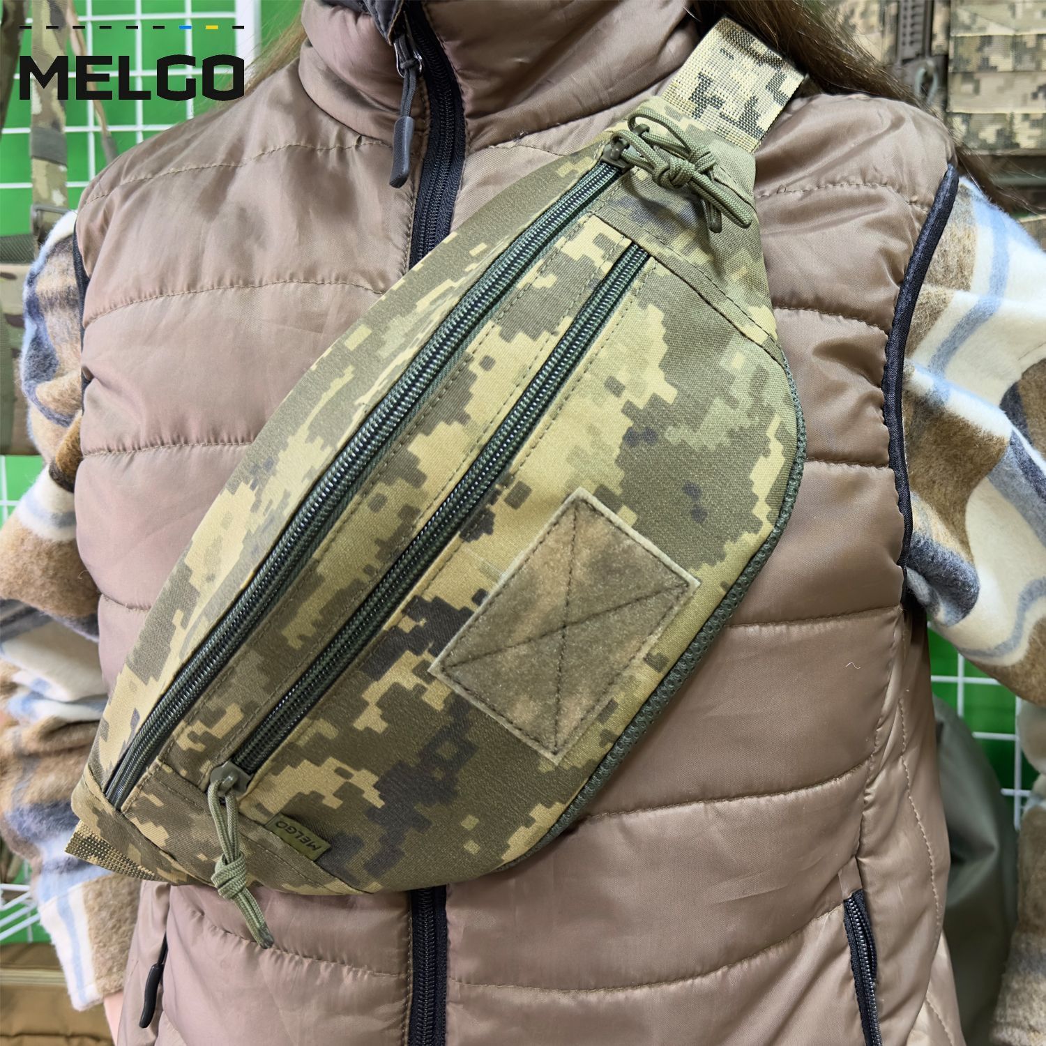 Тактична поясна Сумка-Бананка Cordura 1000 D Піксель ММ-14 MELGO фото 6