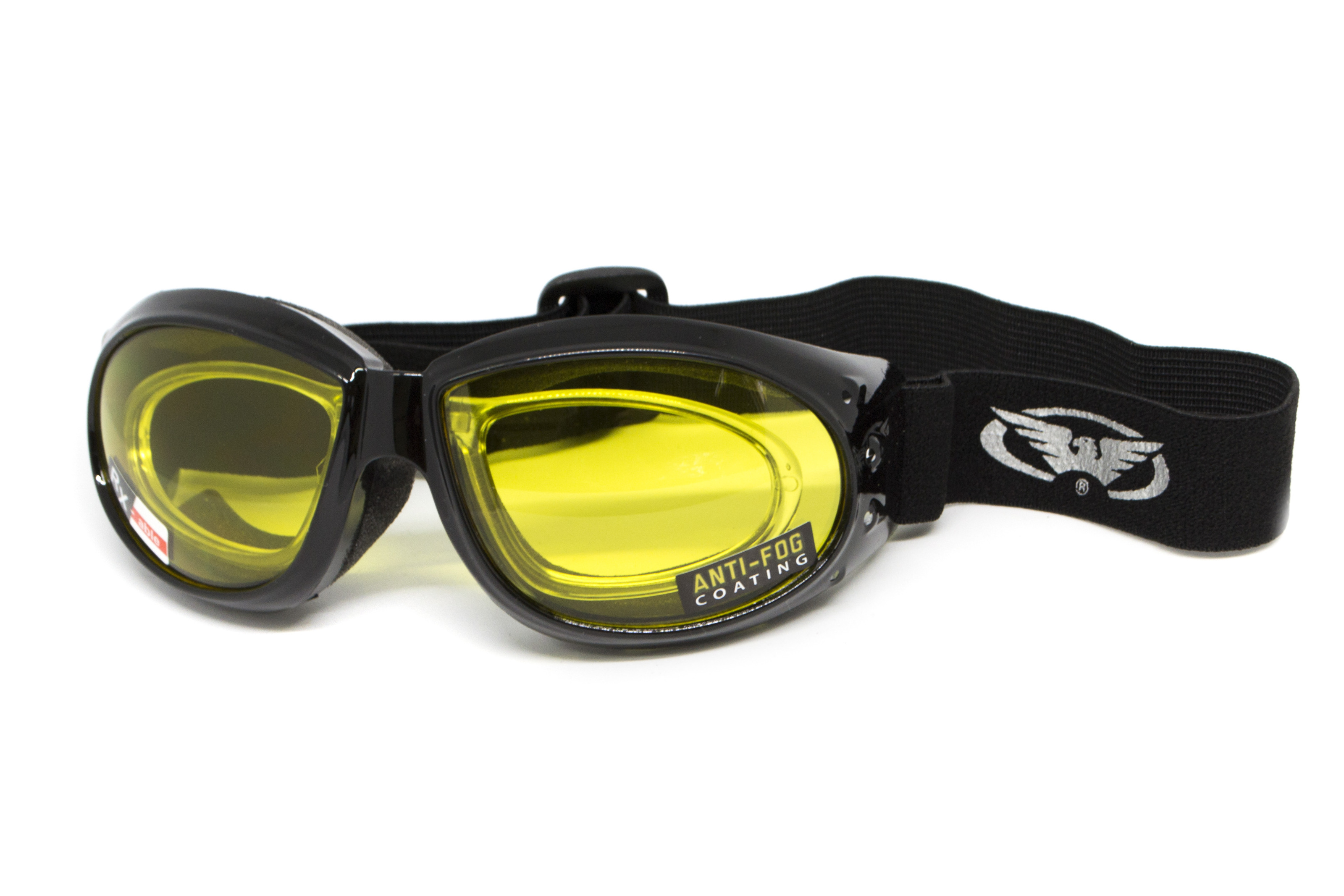 Очки защитные с уплотнителем Global Vision Eliminator RX (yellow) Anti-Fog, желтые с диоптрической вставкой фото 6