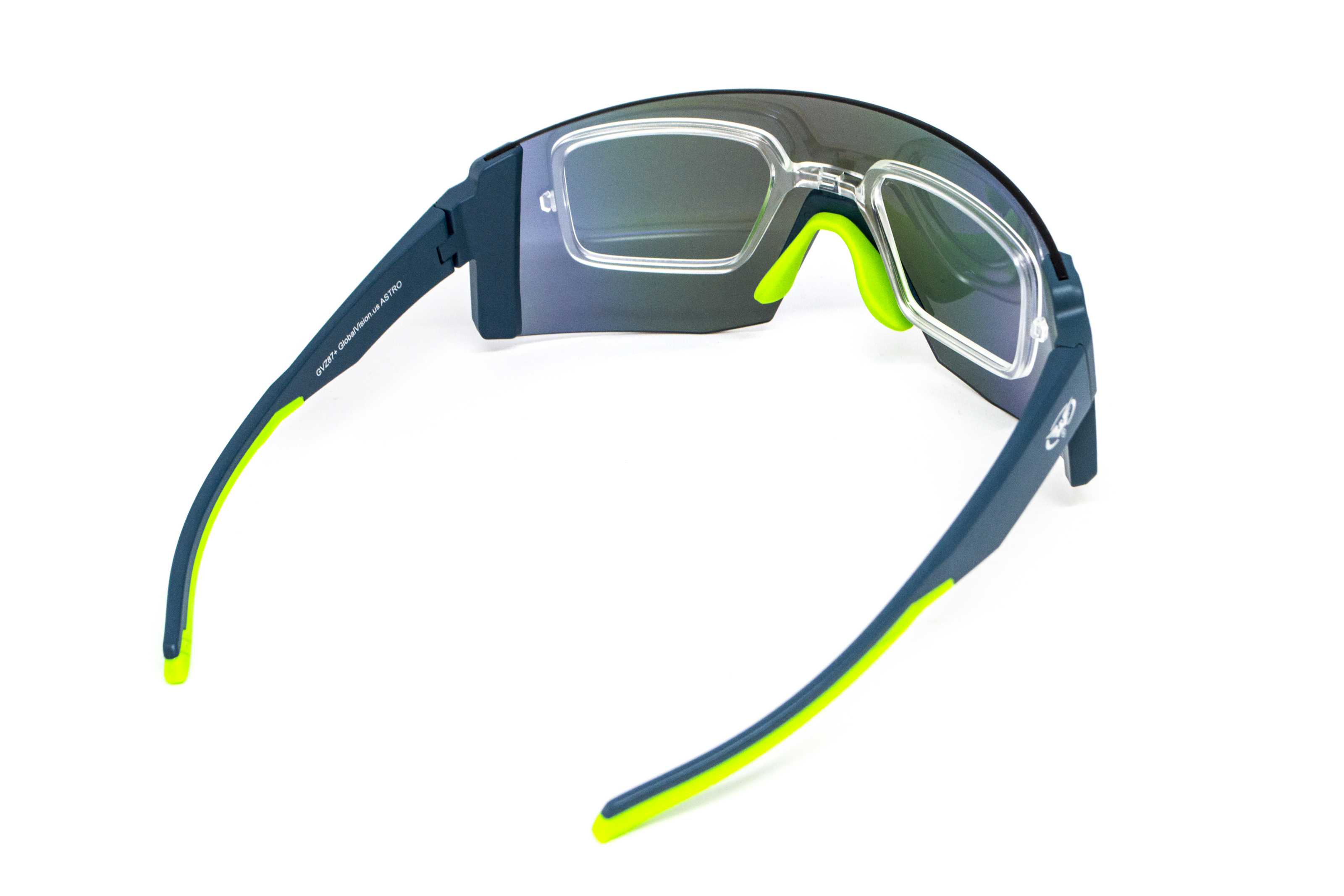 Очки защитные открытые Global Vision Astro+RX Blue (G-Tech™ blue), зеркальные синие в синій оправі с диоптрической вставкой в комплекте фото 2