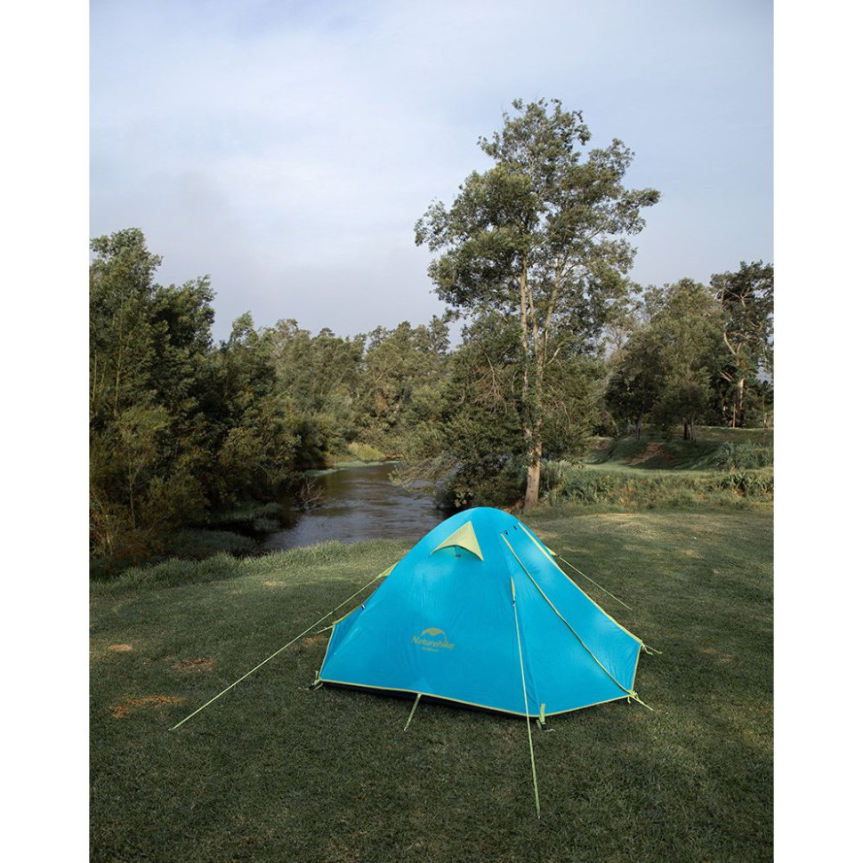 Намет тримісний Naturehike P-Series NH18Z033-P 210T/65D, блакитний фото 6