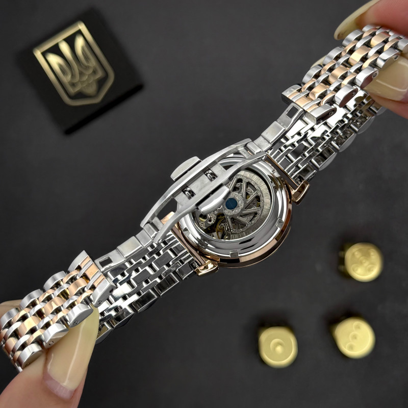 Класичний жіночий годинник Awarder 047 Де би не була Silver-Gold-Black, водонепроникний фото 6