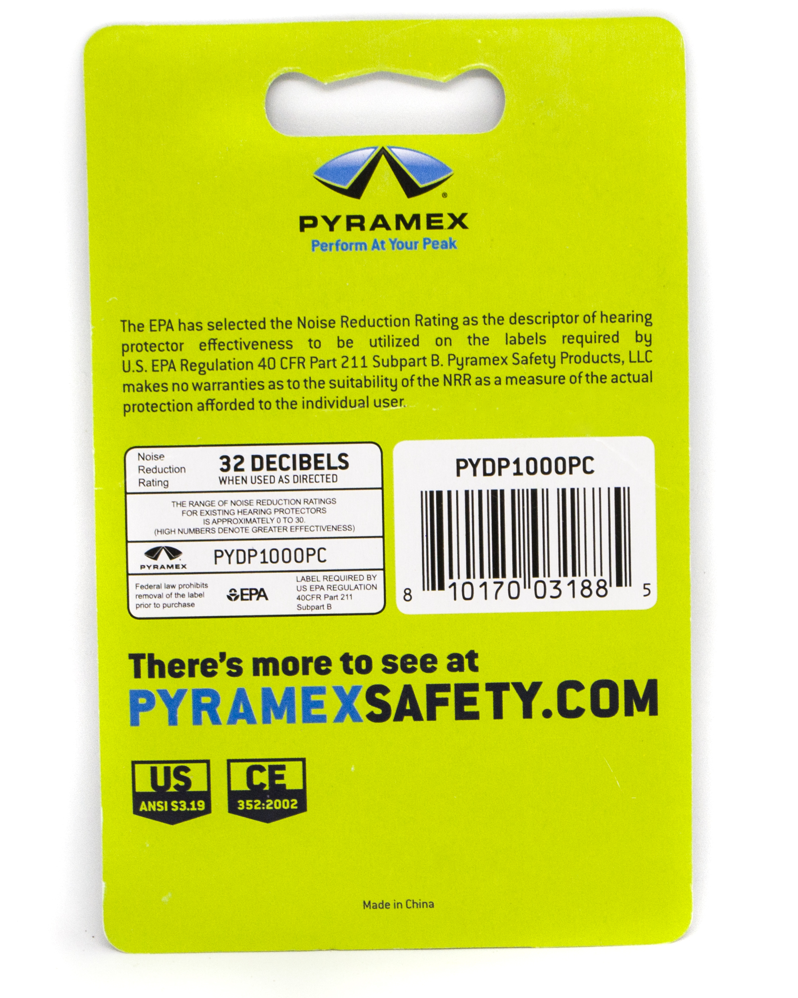 Беруши Pyramex DP1000 упаковка 5 пар в кейсе (защита слуха SNR 38 дБ) фото 3