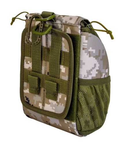 Медицинская сумка COR-Medical COR-KIT, пиксель зима белый (тактическая аптечка лонгет, MOLLE) фото 2