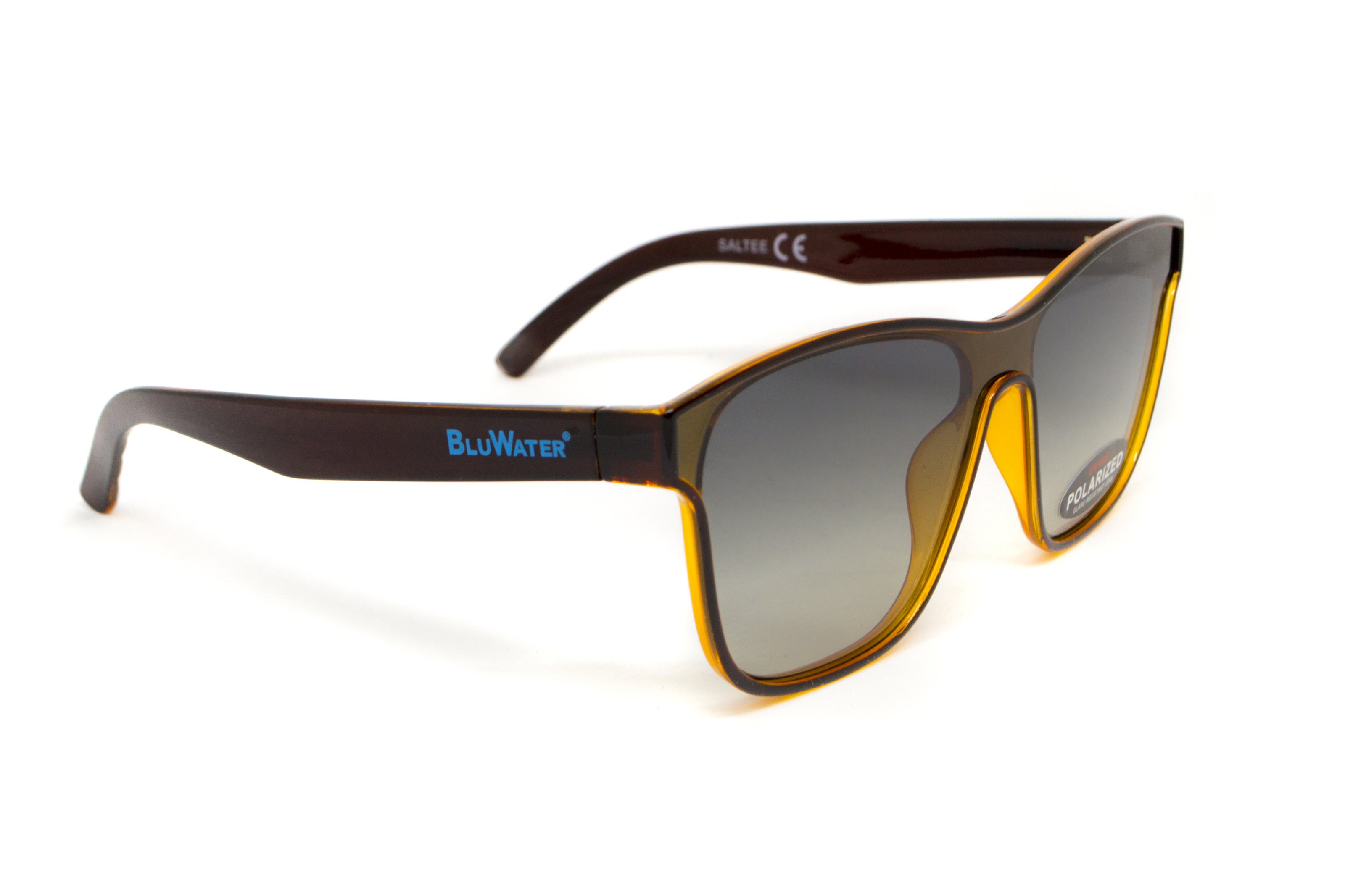 Очки поляризационные BluWater Saltee Polarized (gradient gray), серые с градиентом линзы в коричневой полупрозрачной оправе фото 2