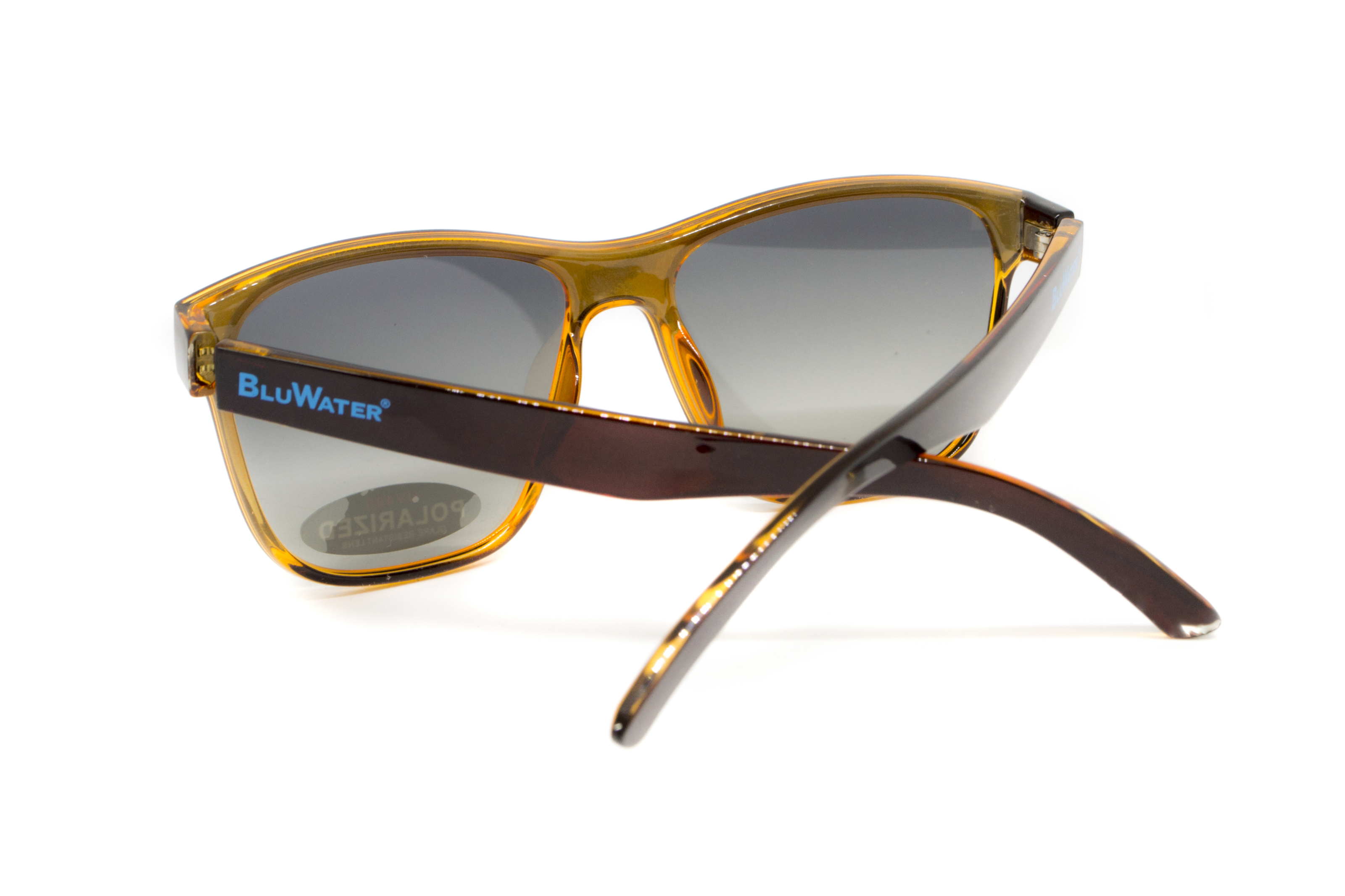 Очки поляризационные BluWater Saltee Polarized (gradient gray), серые с градиентом линзы в коричневой полупрозрачной оправе фото 3