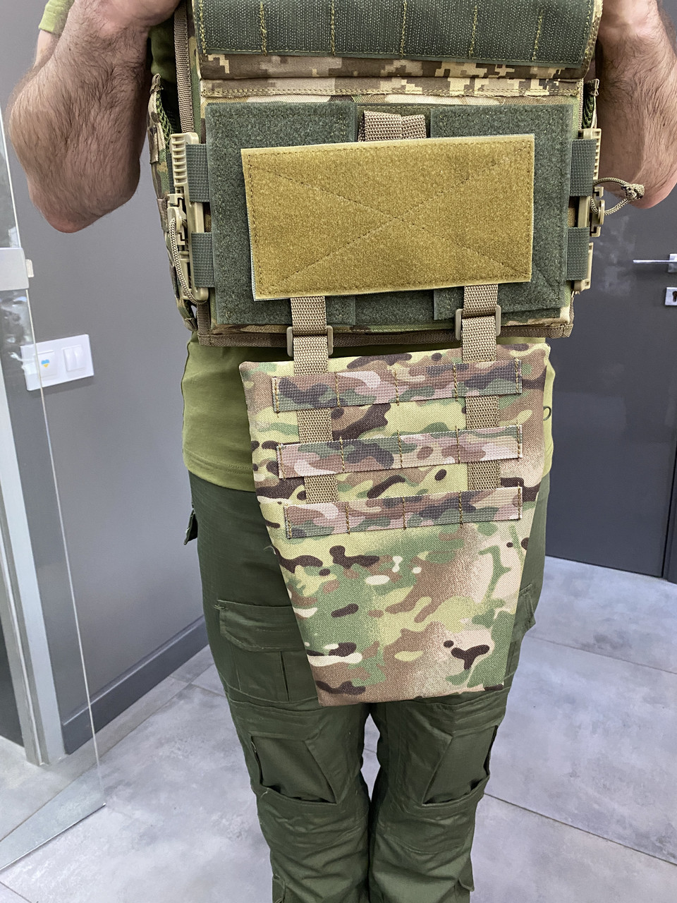 Подсумок передник напашник для плитоноски, размер L, Мультикам, Cordura 1000D, сумка под баллистический пакет фото 6