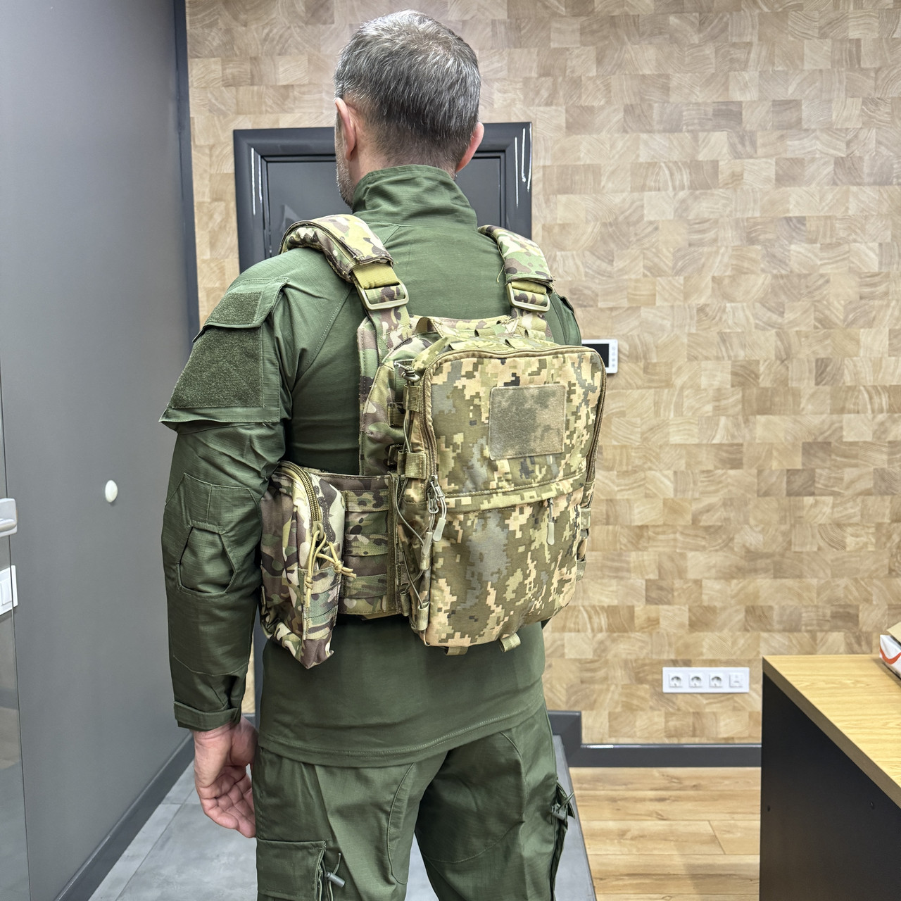 Подсумок-рюкзак сухарный на плитоноску с Молли, Пиксель, Cordura, сумка сухарная тактическая, сумка сухарка фото 5