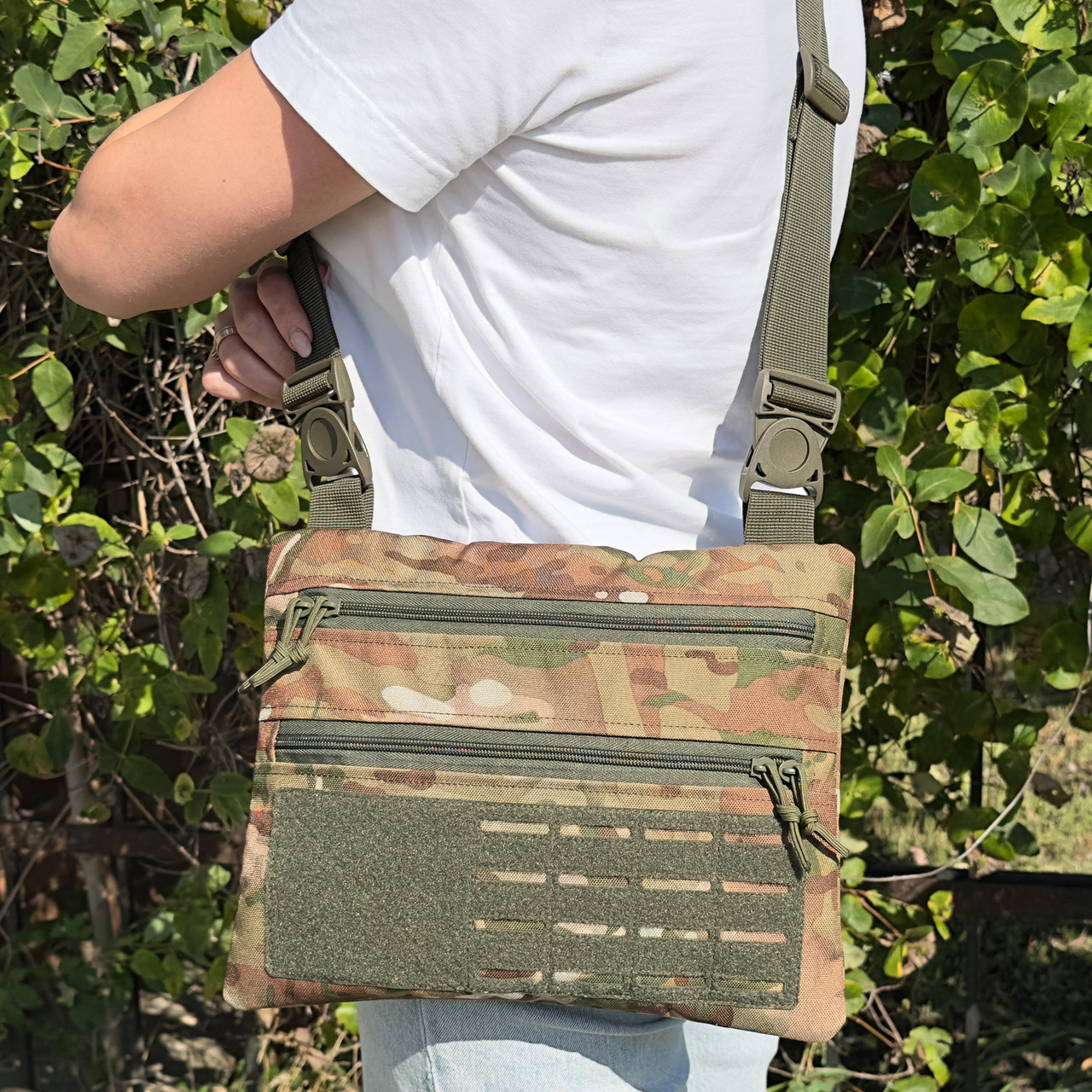 Тактическая однолямочная сумка на плечо MELGO, Мультикам Poly-Cordura 900 D фото 5