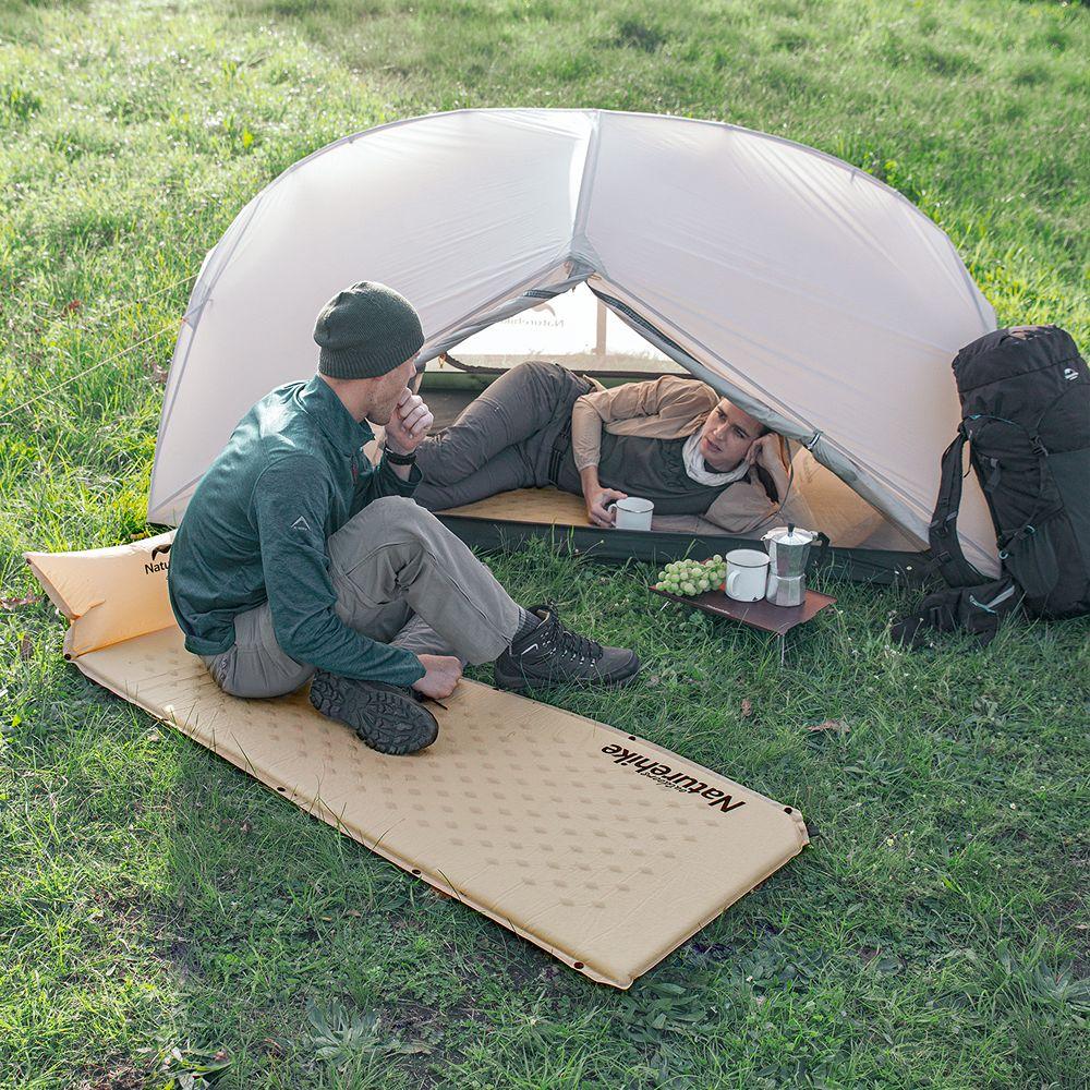 Килимок самонадувний з подушкою Naturehike NH15Q002-D, 25мм, бежевий фото 5